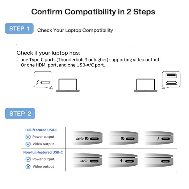 Alt view image 6 of 7 - 14" Dual Laptop Screen Extender with 1.3lbs - Ultra Thin Portable Monitor for Laptop Plug & Play, FHD 1080P Laptops Extended Monitor for 13"-17" Laptops, USB-C/HDMI Travel Display for Mac/Win