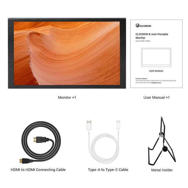 Alt view image 6 of 7 - 8 Inch Touchscreen Monitor, 1280x800 IPS LCD HD Display with Stand, Portable Capacitive Touch Screen Compatible for Raspberry Pi 3/4/5, Win 11/10/8/7, Jetson Nano, laptops, Game Consoles