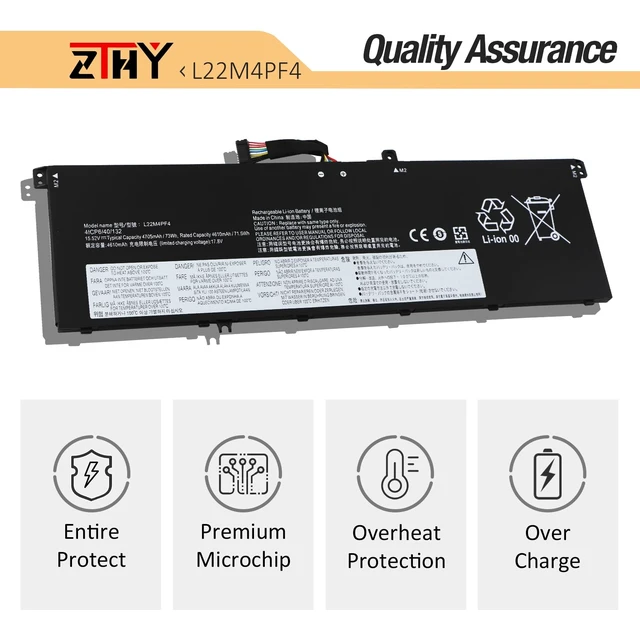 Alt view image 5 of 7 - L22M4PF4 L22C4PF4 Laptop Battery for Lenovo Yoga Pro 7 14IRH8 14APH8 14ARP8 14IMH9 14AHP9 Slim Pro 7 14APH8 14ARP8 Series L22D4PF4 SB11K24759 SB11K24758 SB11N45331 SB11N45322 15.52V 73Wh