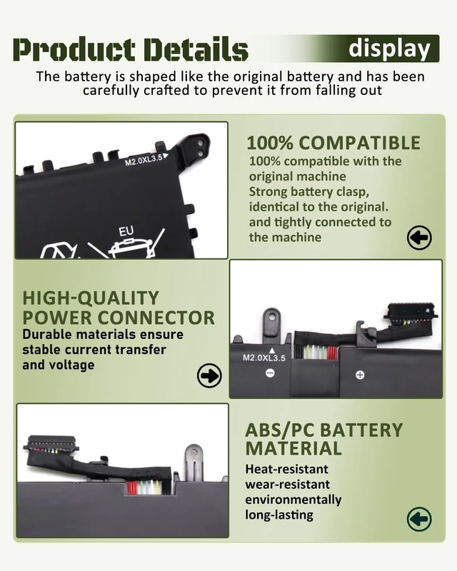 Alt view image 5 of 6 - 70Wh L23M4PF2 L23C4PF2 Battery for Lenovo Yoga Slim 7 14Q8X9 (Type 83ED) For Parts Number SB11N42052 5B11N42051 SB11N42050 5B11N42049 - 9050mAh 7.74