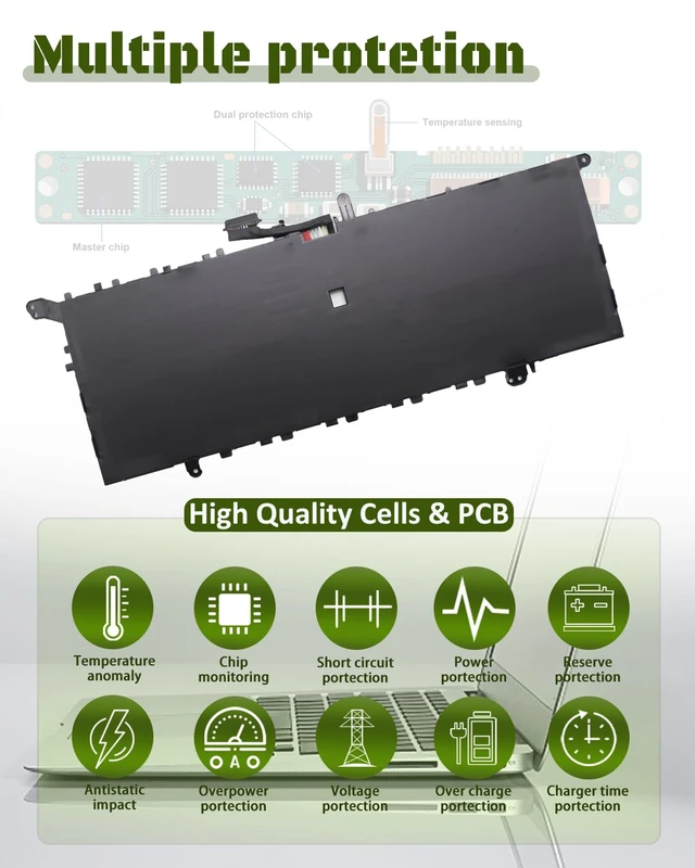 Alt view image 6 of 6 - 70Wh L23M4PF2 L23C4PF2 Battery for Lenovo Yoga Slim 7 14Q8X9 (Type 83ED) For Parts Number SB11N42052 5B11N42051 SB11N42050 5B11N42049 - 9050mAh 7.74