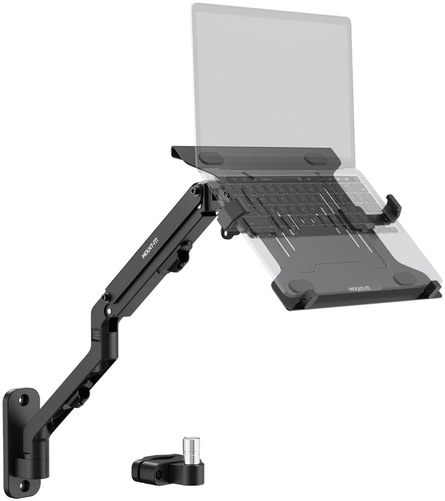 Main image of Ergonomic Laptop Arm for Wall or Pole Mounting, Full Motion Adjustments, Versatile Design, Easy Installation