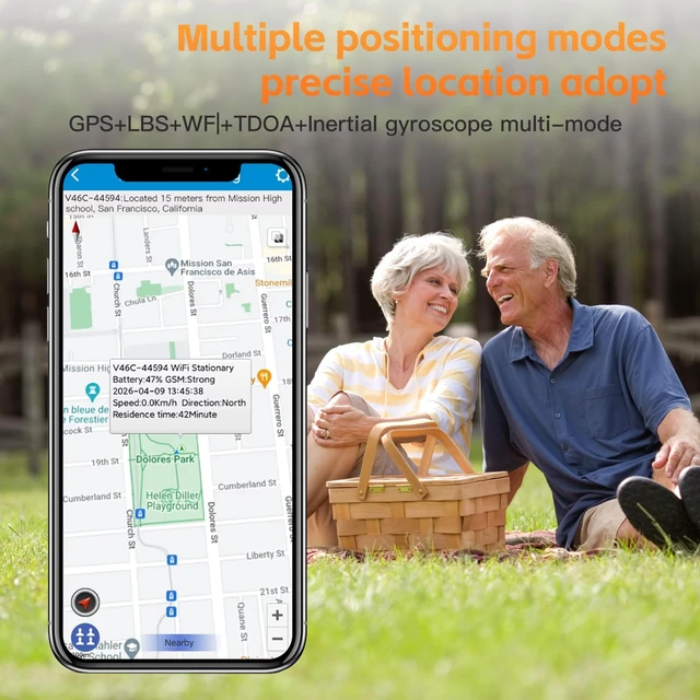 Alt view image 4 of 7 - Fall Detection Smart Watch for Seniors with GPS Tracking, SOS Alert, Waterproof Fitness Tracker for Dementia/Alzheimers, 4G Safety