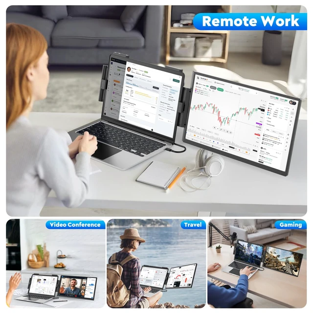 Alt view image 7 of 7 - Laptop Screen Extender, 15.6" FHD 1080P Dual Monitor, Laptop Monitor Extender for 14"-16" Laptops, Second Screen with USB-C/HDMI Port, Plug n Play for Windows/Mac/Android/Switch/PS5