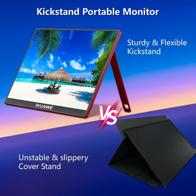 Alt view image 6 of 7 - Portable Monitor 16 inch Gift for Girls, 1920x1200P FHD 100% sRGB for Drawing & Design, USB C HDMI External Screen Ultra-Thin Metal for Laptop/Mac/Phone/Xbox/PS5(Red)