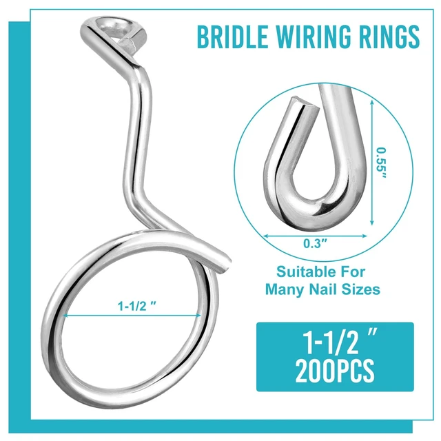 Alt view image 2 of 6 - 200 Pcs Bridle Rings for Low Voltage Wire and Cable 1-1/2 Inch Screw Mount Bridle Rings for Mount Cat 6 or Cat 7 Cable on Wood Concrete and Brick Surface