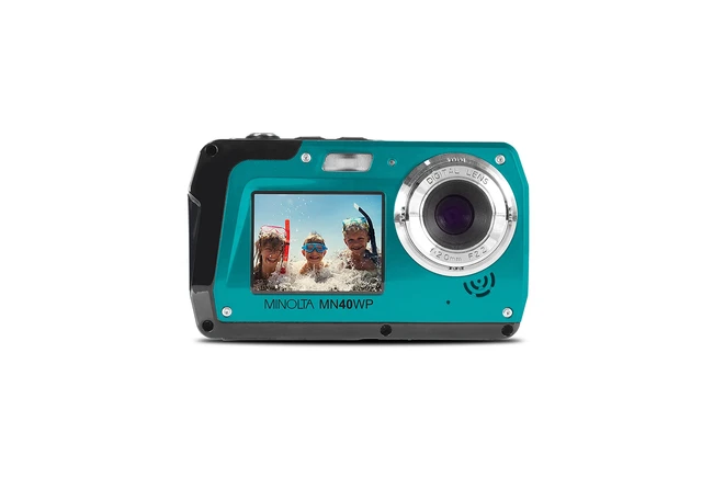 Alt view image 7 of 7 - MN40WP 48MP QHD Dual LCD Screen Waterproof Camera, Blue Waterproof design captures photos and HD video at the beach, pool and on outdoor adventures