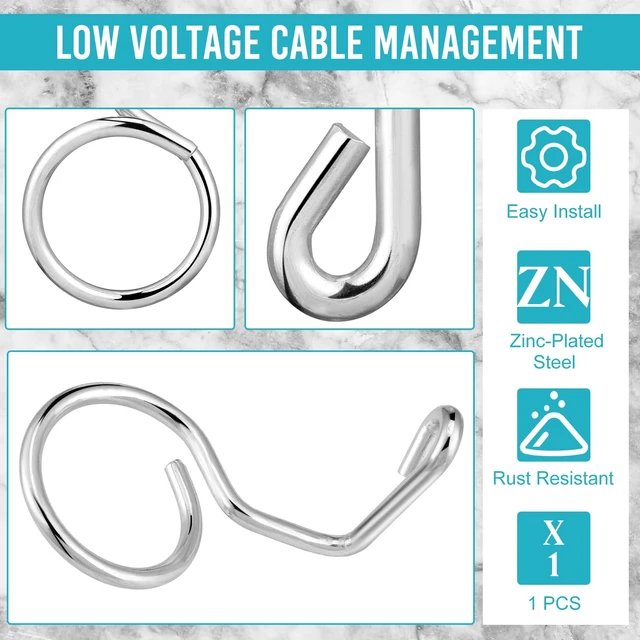 Alt view image 5 of 6 - 200 Pcs Bridle Rings for Low Voltage Wire and Cable 1-1/2 Inch Screw Mount Bridle Rings for Mount Cat 6 or Cat 7 Cable on Wood Concrete and Brick Surface