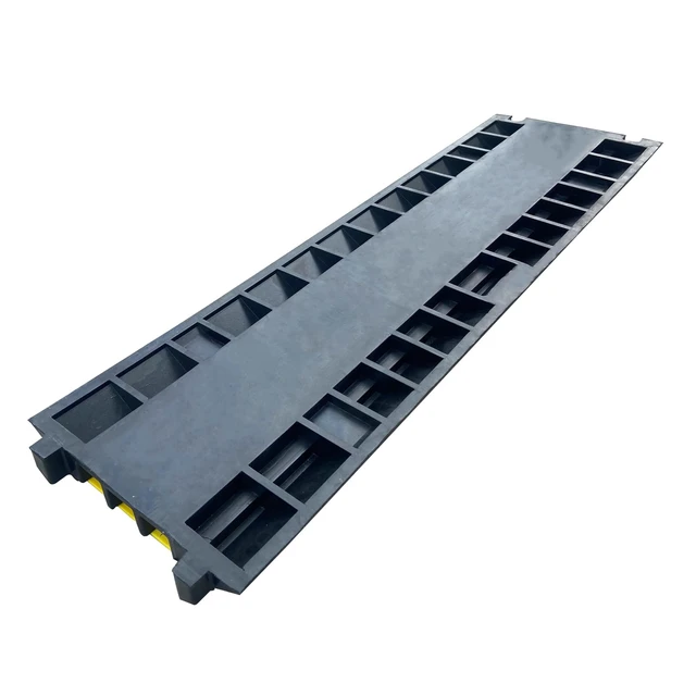 Alt view image 4 of 7 - 2 Pack Rubber Cable Ramp Hose Cable Protector Ramp 3 Channel 22000Lbs Load Capacity Traffic Speed Bump Wires Power Lines Extension Cord Cover for Indoor Outdoor