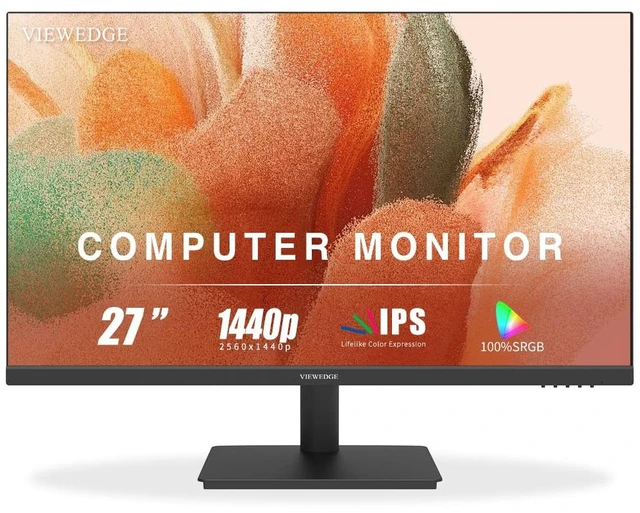 Main image of 27 inch Monitor 2560 x 1440p 75hz IPS Computer Monitor QHD with HDMI, DP and Wall Mountable Eye Protection 2K Monitor for Working and Gaming