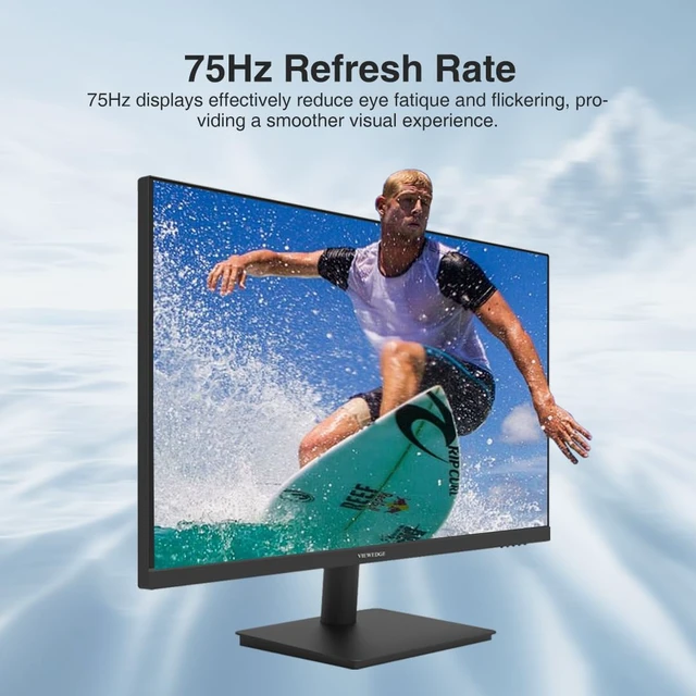 Alt view image 4 of 7 - 27 inch Monitor 2560 x 1440p 75hz IPS Computer Monitor QHD with HDMI, DP and Wall Mountable Eye Protection 2K Monitor for Working and Gaming