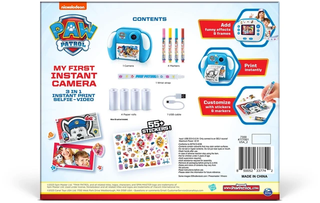 Alt view image 4 of 7 - Paw Patrol My First Instant Camera; Photo, selfie, and video functions; Ink free printing; Frames and filters can be added digitally; Stickers and markers can be added after printing- Exclusive