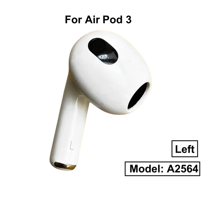 Alt view image 2 of 7 - A2564 Single Left Ear Side Only, OEM Left Earbud Replacement for Pod (3rd Generation), Compatible with Original Pods 3 A2897 A2566, Air Earphones, Charging Case Earpad (Left A2564)