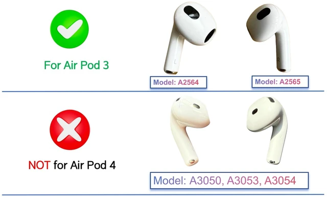 Alt view image 4 of 7 - A2564 Single Left Ear Side Only, OEM Left Earbud Replacement for Pod (3rd Generation), Compatible with Original Pods 3 A2897 A2566, Air Earphones, Charging Case Earpad (Left A2564)