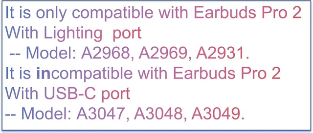 Alt view image 2 of 7 - A2698, A2699 Single Left Side Earbud Replacement for Pro2nd, Compatible with Original A2700 Charging Case with Lightning Port, Ear Cushion