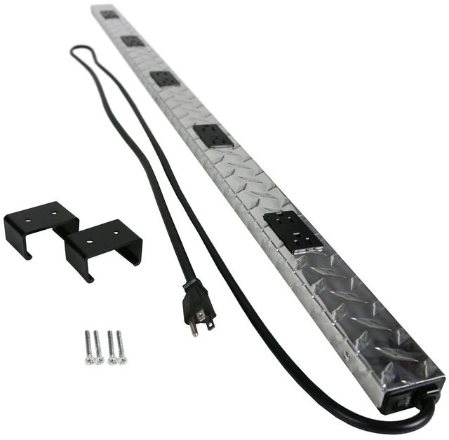 Main image of Legrand -, 10 Outlet Wall Mount, Under Counter, 4 Foot Power Pole with Diamond Plate Power Strip Garage, PM48TC