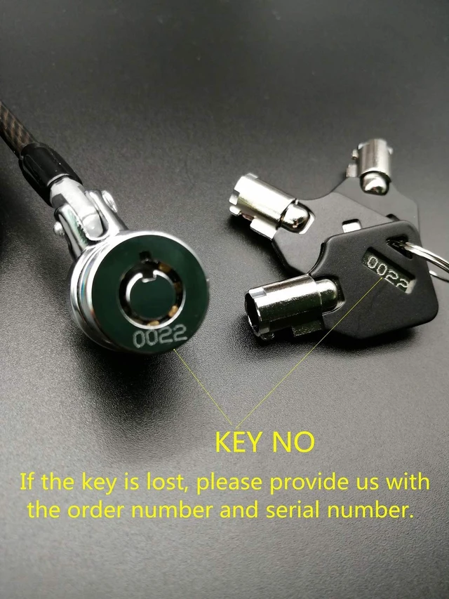 Alt view image 3 of 6 - Security Retractable Cable Lock Portable Keyed Laptop Lock 5 Keys 8Ft for Monitors, Laptops, MacBooks, Tablets, iPad,Mac mini,(5 Pack Keyed Alike)