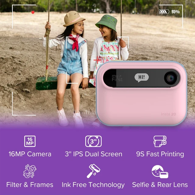 Alt view image 2 of 7 - Kids Instant Print Camera, 7-Second Inkless Printing Insta 20, 16MP photos, 1080P video, dual screen selfies, road trip fun, airplane travel, ages 4-12, birthday gift