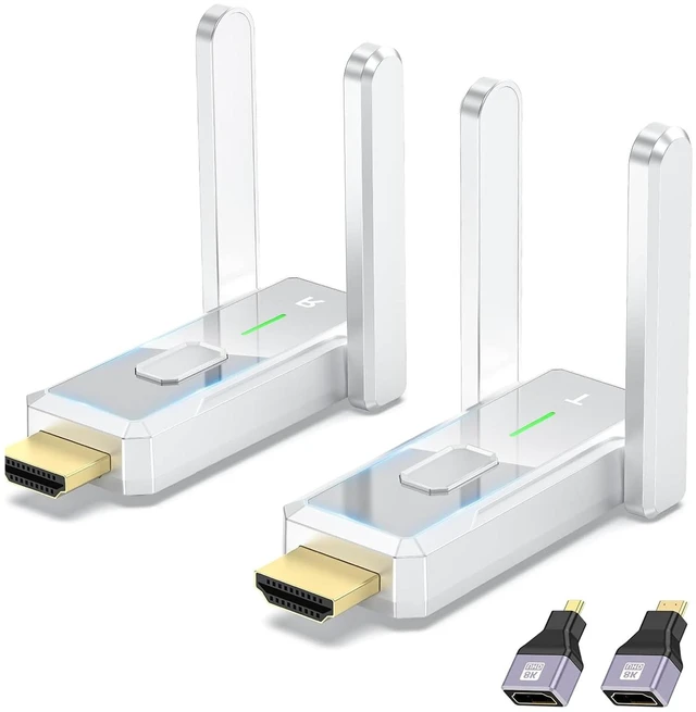 Main image of Wireless HDMI Transmitter and Receiver, Wireless HDMI Extender, Plug & Play 4K Decode 1080P Output Stream from PC/Laptop/Projector to Monitor/TV 656FT Long Range for Business/Conference/Home Theater
