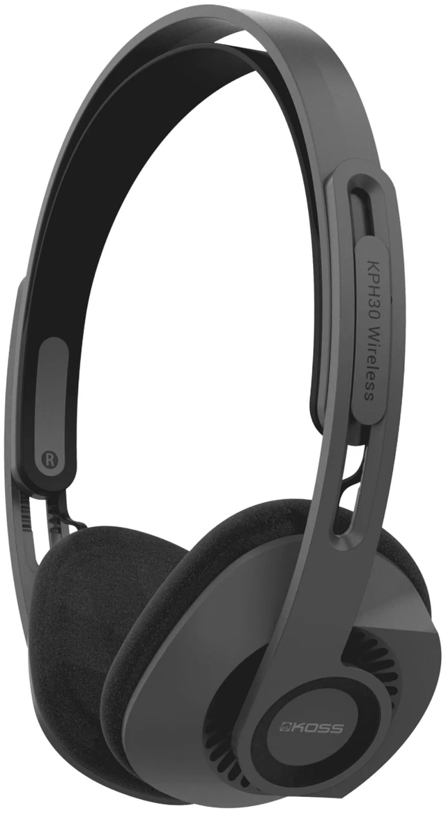 Main image of KPH30 Wireless Bluetooth Retro Style On-Ear Headphones, Stealth Grey 20+ Hour Battery Life, USB-C Charging, Microphone