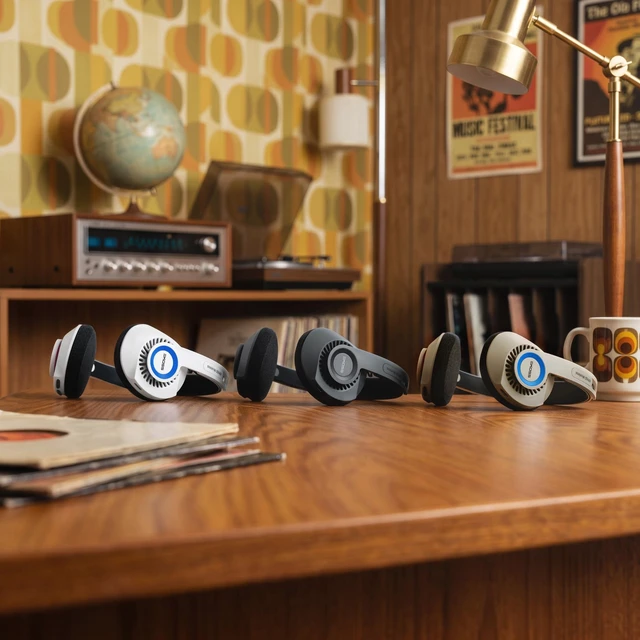Alt view image 6 of 7 - KPH30 Wireless Bluetooth Retro Style On-Ear Headphones, Rhythm Beige 20+ Hour Battery Life, USB-C Charging, Microphone