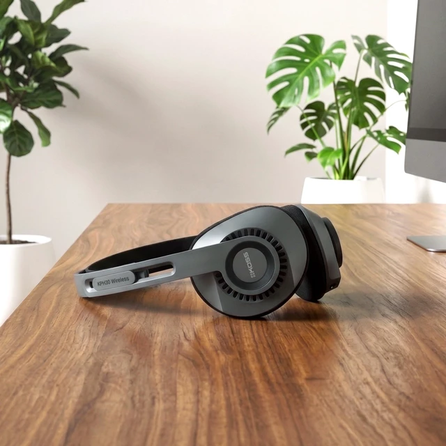 Alt view image 7 of 7 - KPH30 Wireless Bluetooth Retro Style On-Ear Headphones, Stealth Grey 20+ Hour Battery Life, USB-C Charging, Microphone