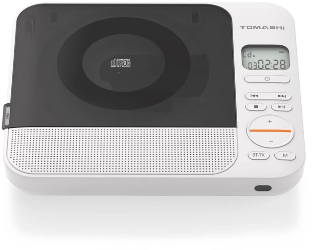 Main image of CD Player Porteble with Built-in Speaker, Bluetooth Transmit & Receive, Desktop Stereo Player, Rechargeable Battery, Remote Control, Supports USB/TF Card/AUX CD-2