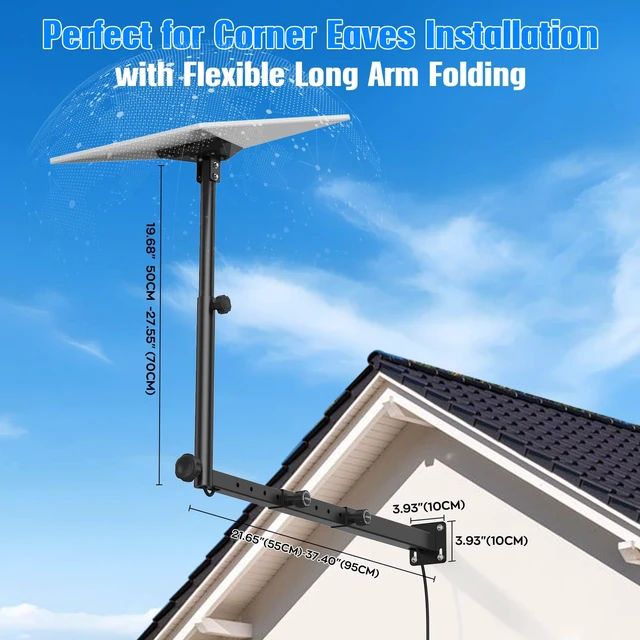 Alt view image 3 of 7 - Adjustable Starlink Mount for Standard 4/4X/Gen 3, Starlink Pole Mount with Starlink Gen 3 Pipe Adapter, Heavy Duty Starlink Long Wall Mounting Kit