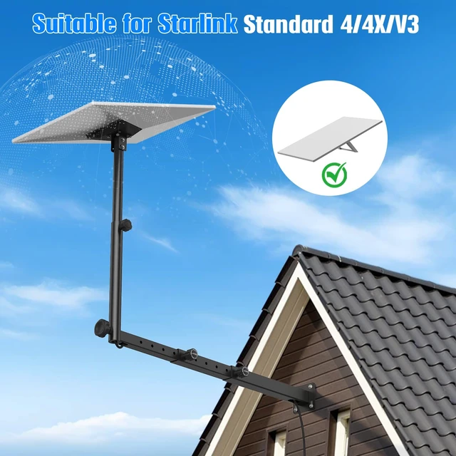 Alt view image 5 of 7 - Adjustable Starlink Mount for Standard 4/4X/Gen 3, Starlink Pole Mount with Starlink Gen 3 Pipe Adapter, Heavy Duty Starlink Long Wall Mounting Kit