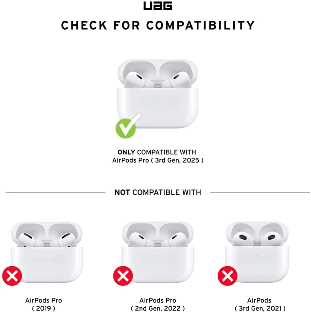 Alt view image 2 of 7 - UAG Plasma for AirPods Pro 3 Gen Case 2025, Smoke/Lava Heavy Duty Protection, Military-Grade Drop Tested, Secure Latch, Detachable Carabiner, Wireless Charging Compatible