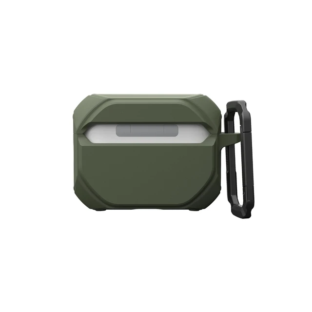 Alt view image 7 of 7 - UAG Monarch for AirPods Pro 3 Gen Case 2025, with Built-in Phone Stand Olive Drab/Silver, Detachable Carabiner Clip, Double Latch Closure, Heavy Duty Protection, Wireless Charging Compatible