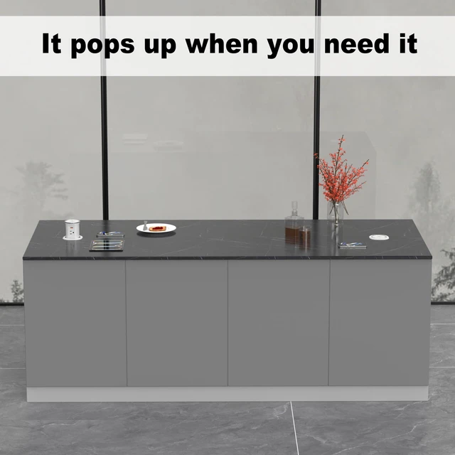 Alt view image 6 of 7 - Pop Up Countertop Outlet with 15W Wireless Charger,20W USB C Ports,Flush Mount Tamper Resistant,Recessed Grommet Receptacle,4 USB 4 Outlets,15A,1875W,ETL Listed,3.15in Hole,White