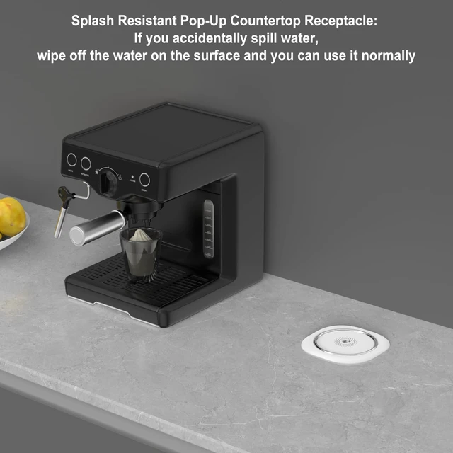 Alt view image 7 of 7 - Pop Up Countertop Outlet with 15W Wireless Charger,20W USB C Ports,Flush Mount Tamper Resistant,Recessed Grommet Receptacle,4 USB 4 Outlets,15A,1875W,ETL Listed,3.15in Hole,White
