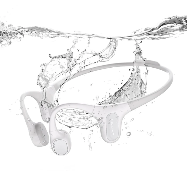 Main image of Run Plus Bone Conduction Headphones, IP68 Waterproof, 32GB MP3 8H Playtime Open-Ear Bluetooth 5.2, Deep Bass, Secure Fit for Running Swimming & Gym, Grey