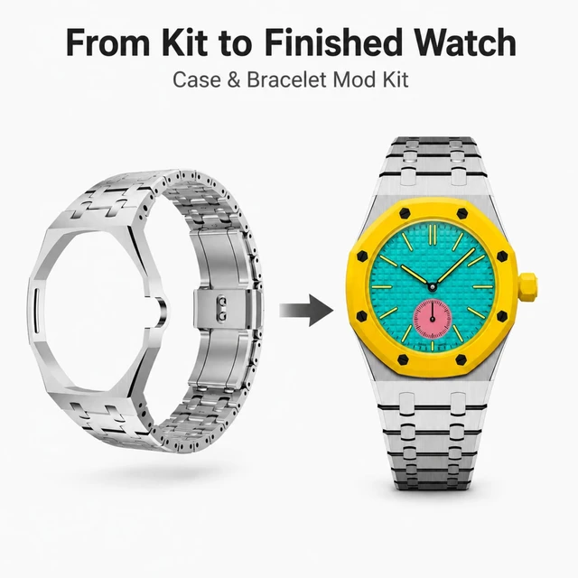 Alt view image 3 of 5 - 316 Stainless Steel Case Band Mod Kit Compatible with Swatch Royal Pop for Men Women Watches Replacement (silver 3)