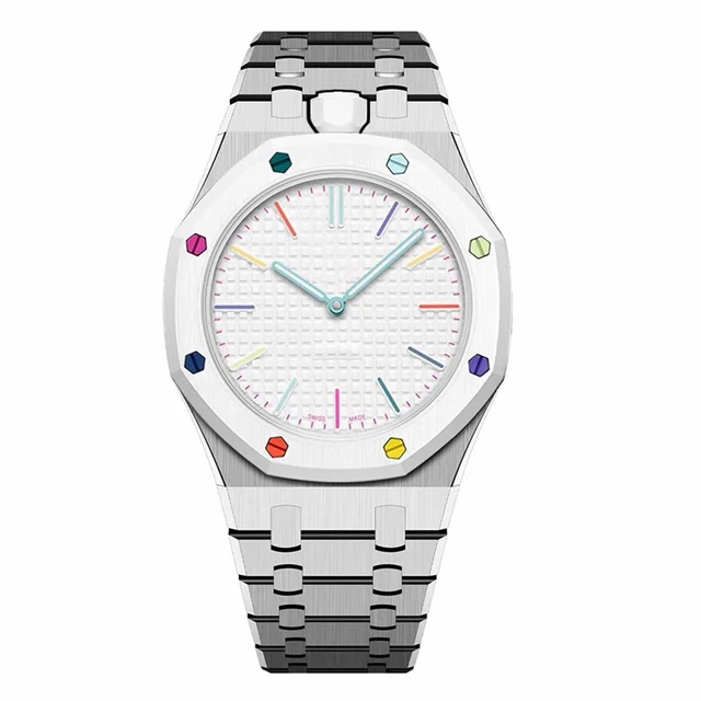Alt view image 2 of 5 - 316 Stainless Steel Case Band Mod Kit Compatible with Swatch Royal Pop for Men Women Watches Replacement (silver 12)
