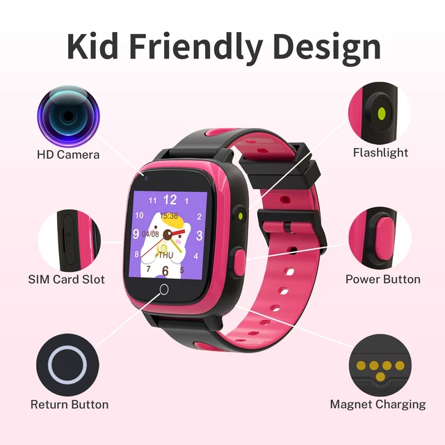 Alt view image 7 of 7 - 4G Kids Smart Watches Girls, Kids Watch with GPS Tracker Phone Call Video Call Voice Chat Alarm Clock SOS Camera Flashlight Gifts for Girls Age 5-12