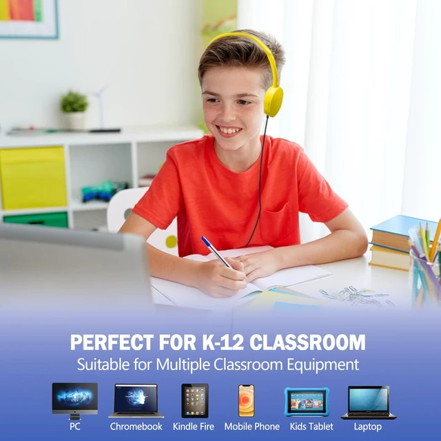 Alt view image 6 of 7 - 50 Pack Classroom Headphones Bulk for School Kids Students Teen Boys Grils Children Toddler and Adult (Mixed Colors