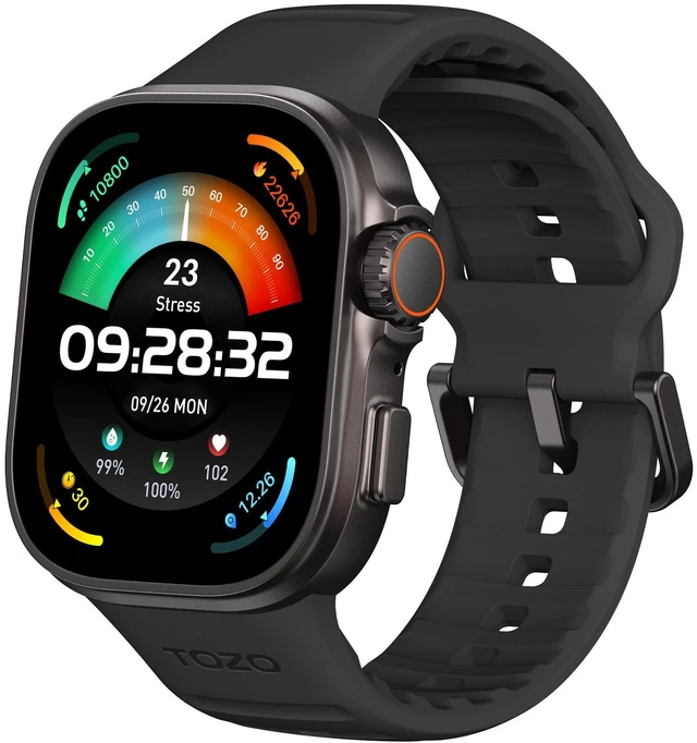 Main image of Watch 1 Smart Watch for Men Women, GPS Activity Fitness Tracker 1.95" AMOLED Display, 3 ATM Waterproof, Bluetooth Call, Sleep Trackers, Heart Rate Monitor, 100+ Sports for Android iOS Black
