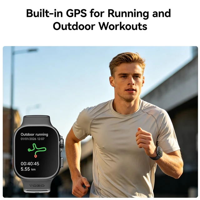 Alt view image 2 of 7 - Watch 1 Smart Watch for Men Women, GPS Activity Fitness Tracker 1.95" AMOLED Display, 3 ATM Waterproof, Bluetooth Call, Sleep Trackers, Heart Rate Monitor, 100+ Sports for Android iOS Black