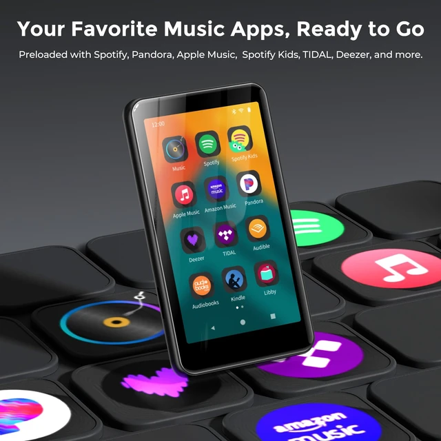 Alt view image 6 of 7 - G1 80GB MP3 Player with Bluetooth and WiFi, Spotify Music Player 4" Touchscreen, Parental Controls, Audible, Libby, Pandora, Expandable to 1TB, Minitablet, MP3 MP4 Player for Kids Black