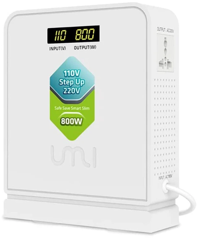 Main image of Voltage Converter 110v to 220v Step Up 800W Use Asia and Europe to US Electric Transformer 120v to 240v,Asia Use in US Canada Mexico,Heavy Duty Power,Auto Mode,2 Output,Safe CE Certified,White