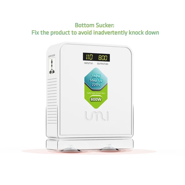 Alt view image 6 of 7 - Voltage Converter 110v to 220v Step Up 800W Use Asia and Europe to US Electric Transformer 120v to 240v,Asia Use in US Canada Mexico,Heavy Duty Power,Auto Mode,2 Output,Safe CE Certified,White