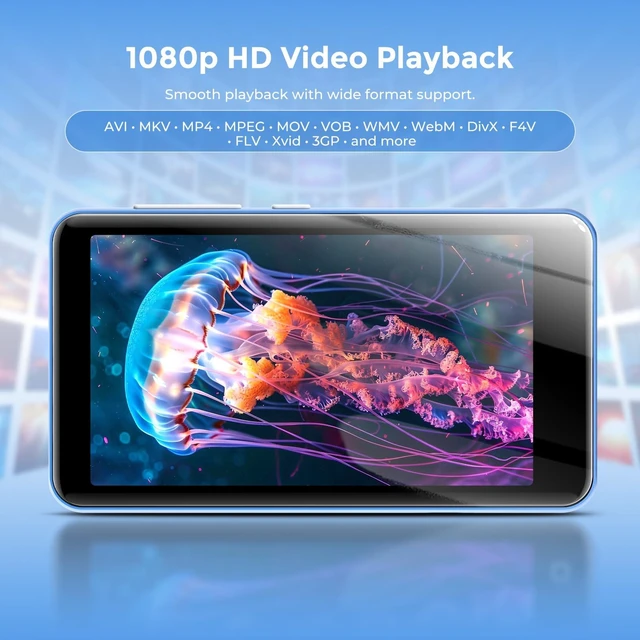 Alt view image 4 of 7 - G1 80GB MP3 Player with Bluetooth and WiFi, Spotify Music Player 4" Touchscreen, Parental Controls, Audible, Libby, Pandora, Expandable to 1TB, Minitablet, MP3 MP4 Player for Kids Blue White