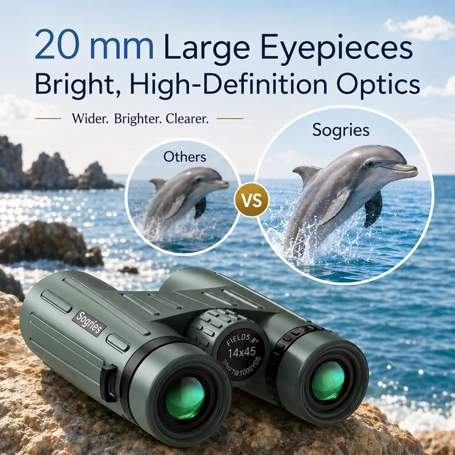 Alt view image 2 of 7 - 14x45 Binoculars for Adults High Powered Binoculars with Tripod Compact Waterproof Binocular with Phone Adapter & Case Bird Watching Stargazing Hiking Wildlife Viewing Cruise ship Travel