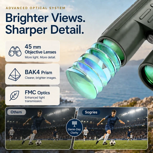 Alt view image 4 of 7 - 14x45 Binoculars for Adults High Powered Binoculars with Tripod Compact Waterproof Binocular with Phone Adapter & Case Bird Watching Stargazing Hiking Wildlife Viewing Cruise ship Travel