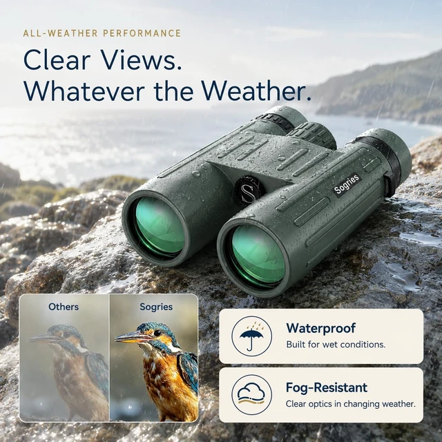 Alt view image 3 of 7 - 14x45 Binoculars for Adults High Powered Binoculars with Tripod Compact Waterproof Binocular with Phone Adapter & Case Bird Watching Stargazing Hiking Wildlife Viewing Cruise ship Travel