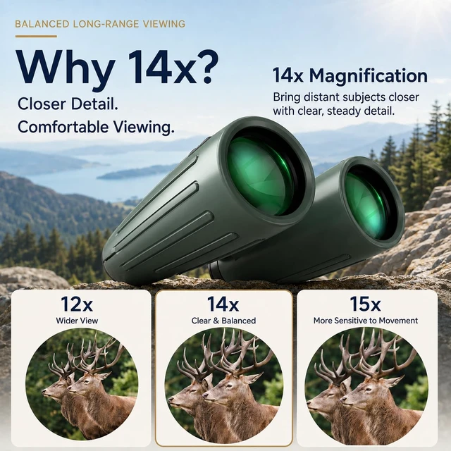Alt view image 7 of 7 - 14x45 Binoculars for Adults High Powered Binoculars with Tripod Compact Waterproof Binocular with Phone Adapter & Case Bird Watching Stargazing Hiking Wildlife Viewing Cruise ship Travel