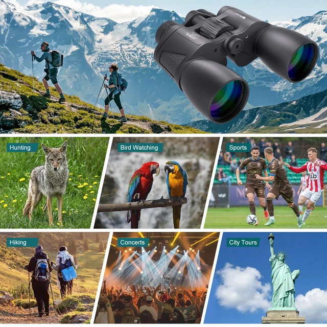 Alt view image 2 of 7 - 10-30X50 Zoom Binoculars for Adults, High Powered Military Binoculars for Bird Watching, Hunting, Outdoor, Hiking, Concerts Large View, Waterproof, BK7 Prism, FMC Lens, Low Light Night Vision
