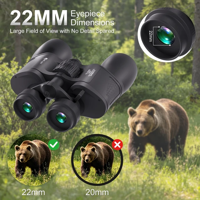 Alt view image 6 of 7 - 10-30X50 Zoom Binoculars for Adults, High Powered Military Binoculars for Bird Watching, Hunting, Outdoor, Hiking, Concerts Large View, Waterproof, BK7 Prism, FMC Lens, Low Light Night Vision